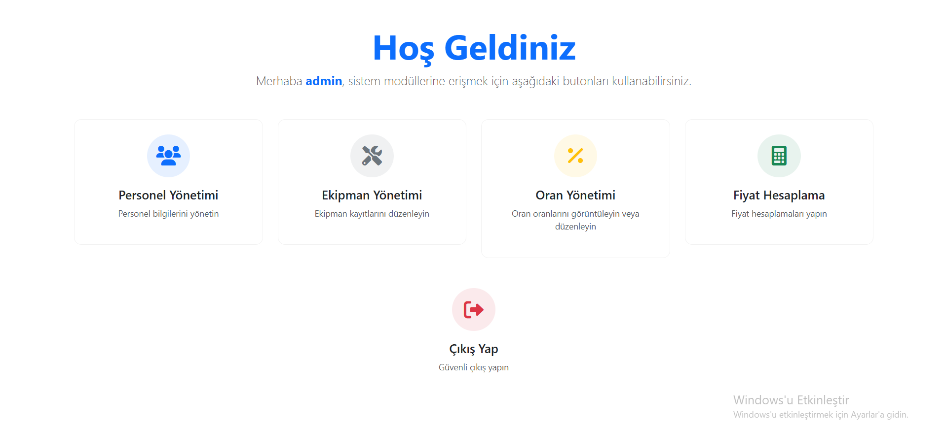 Ekipman ve Personel Yönetimi
